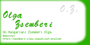 olga zsemberi business card